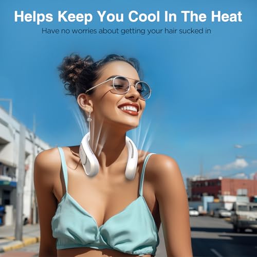 Hotsales Neck Fan, Hands Free Bladeless Neck Fans Portable Rechargeable, 6000 mAh Battery Operated Wearable Personal Fan, ...