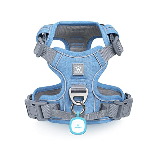 Pawaii No Pull Dog Harness with Pet ID Tag,Reflective Strips No Choke Front O Ring Breathable Mesh Adjustable Soft Padded ...