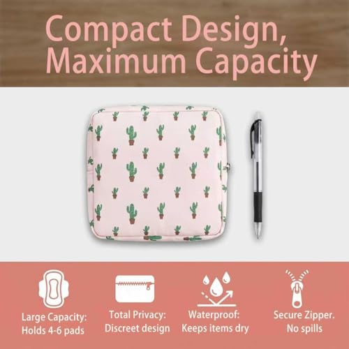 HXLJHALG 4Pcs Sanitary Napkin Storage Bag, Portable Period Pouch Feminine Pads Tampon Organizer Pouch Pad Holder Bag Small...