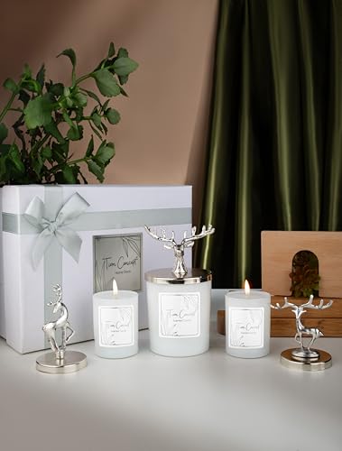 Tiem Concept Scented Candles Gift Set 3-Piece for Women, 3-Piece Vanilla Scented White Wax Candles, Total 9,53 oz, Scented...