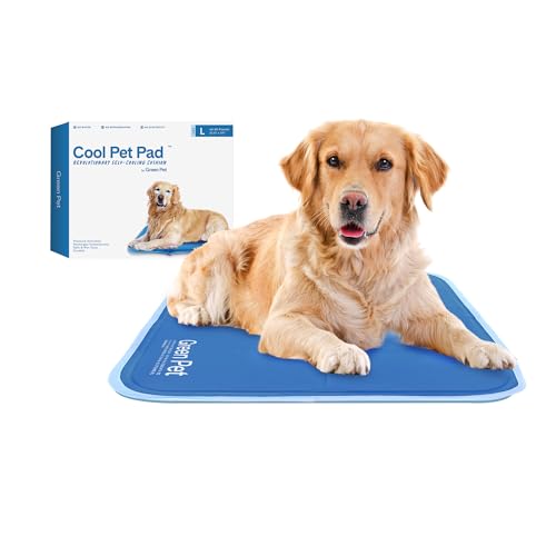 The Green Pet Shop Cool Pet Pad - Large, Blue - Self-Cooling, Pressure Activated Mat for Dogs & Cats from 46-80 lbs - Non-...