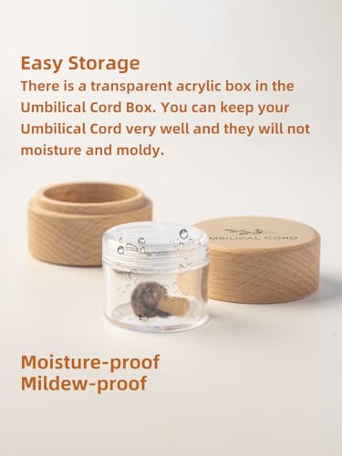 Minimalist Wooden Umbilical Cord Keepsake - With Transparent acrylic box - Hygienic Storage - Baby Umbilical Cord Memorial...