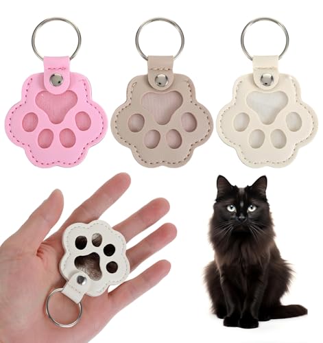 ValueBargain Pet Fur Keepsake, 3Pcs Dog Hair Keychain with 3D Paw for Dogs that Holds Fur, Keepsake, Pet Lover Gift (3 Col...