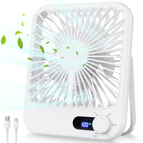 Cooperwin Travel Fan for Sleeping, 6.8" Small Portable Fan Rechargeable Battery Powered, 100 Speeds Personal Mini Desk Fan...