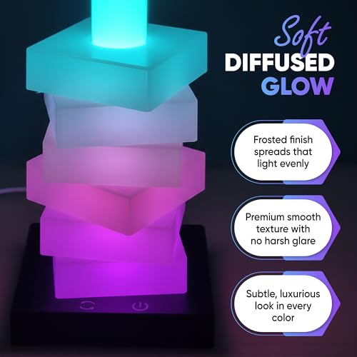 GLO-X Modular Color Changing RGB Night Light – Stackable LED Touch Lamp for Desk, Bedroom, Gaming & Kids Rooms | Great Gift