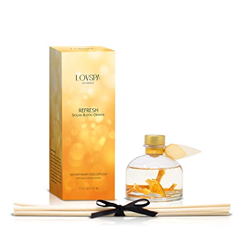 LOVSPA Reed Diffuser Set, Refresh Sicilian Blood Orange Scented Oil Diffuser with Sticks, Home Fragrance Accessories for B...