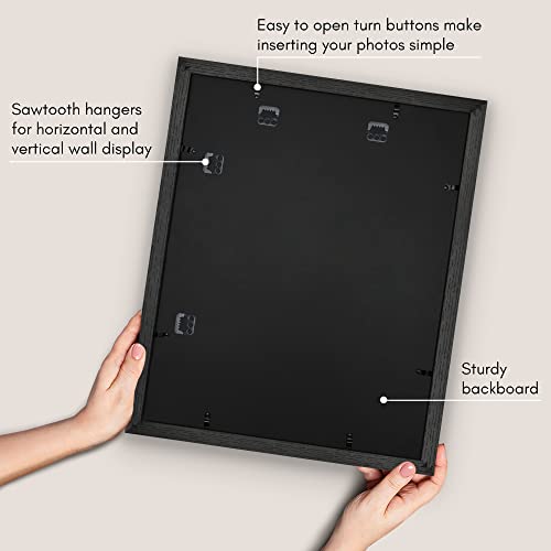 Americanflat 16x20 Picture Frame with Polished Plexiglass - Use as 11x14 Frame with Mat or Display 16x20 Photo Without Mat...