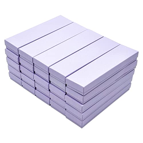 TheDisplayGuys - 25-Pack #82 Kraft Paper Cardboard Gift Boxes/Jewelry Cases w. Cotton Padding & Lid - Light Lavender - (8....