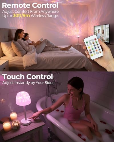 Spa-Like Waterproof Shower Lamp, 16 Color Cordless Bathroom Lamp with Remote & Touch Control, Bathroom Mood Lighting Wirel...