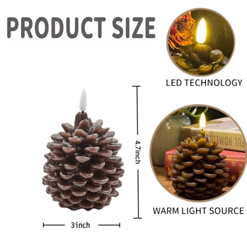 xin ming Flameless Candles, Battery Operated LED Candles with Timer, Dimmable Warm White Flickering Light, Ideal for Rusti...
