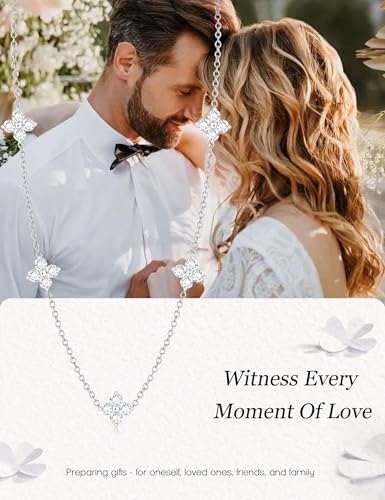 ORAZIO Dainty Silver Gold Jewelry Set for Women Trendy 14K Gold Plated CZ Flowers Pendant Choker Necklaces for Women Stud ...