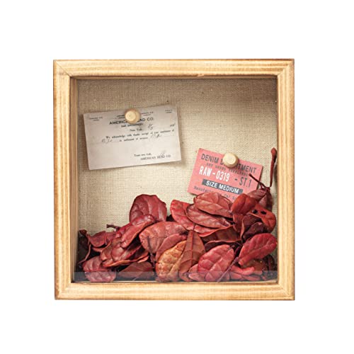 Increased Fire Shadow Box Frame 6x6 Shadow Box Display Case with Linen Back of Awards Memorabilia Flower, Pictures, Keepsa...