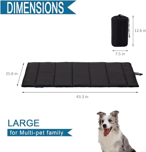 BDEUS Travel Dog Bed, Outdooor Camping Pet Mat, Portable Place Mat with Handle, Easy to Clean, Waterproof & Portable and O...