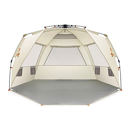 Easthills Outdoors Instant Shader Deluxe XL Beach Tent Easy Up 99" Wide for 4-6 Person Sun Shelter - Extended Zippered Por...