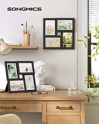 SONGMICS Collage Picture Frames, 4x6 for Wall Decor, Multi Family Photo for Gallery Decor, Hanging Display, Set of 4, Ink ...