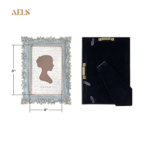AELS 4x6 Inch Vintage Picture Frame, Elegant Antique Photo Frames with Glass Front, Photo Display, Tabletop Wall Hanging, ...
