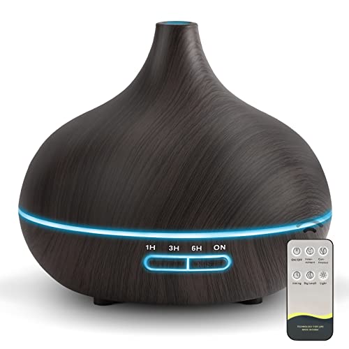 Diffusers for Essential Oils Large Room, 550ml Essential Oil Diffusers with Remote Control, Ultrasonic Oil Diffuser with T...