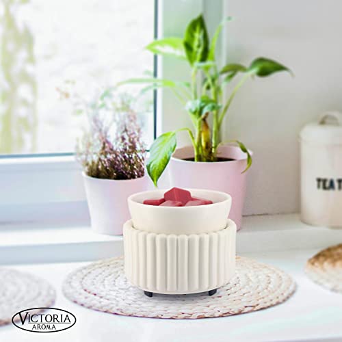 VICTORIA AROMA Ceramic Wax Melt Warmer 3-in-1 Candle Wax Warmer for Scented Wax Melter Electric Fragrance Wax Burner for H...