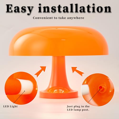 Modern Decorative Table Lamp, Mushroom Cap Design, USB Powered, 3 Lighting Modes, Dimmable, for Bedroom, Living Room Deco...
