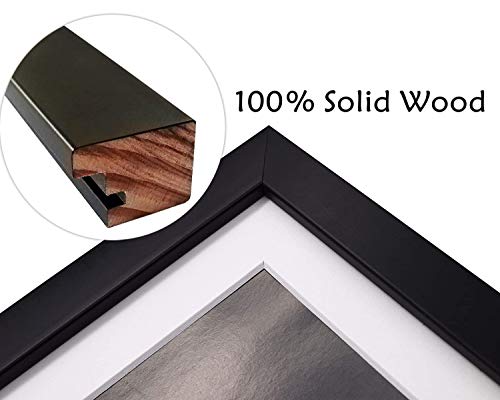 Golden State Art, 13.6x19.7 Black Photo Wood Collage Frame with Real Glass and White Displays (9) 4x6 Pictures