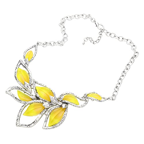 Rosemarie & Jubalee Women's Stunning 3D Silver Tone Metal Calla Lily Flower With Colorful Resin Necklace Earrings Set