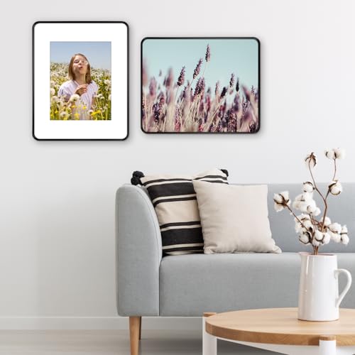 Golden State Art 16x20 Aluminum Picture Frame Black - With Mat for 11x14 Photo or Without Mat for Round Edges 16 x 20 Phot...
