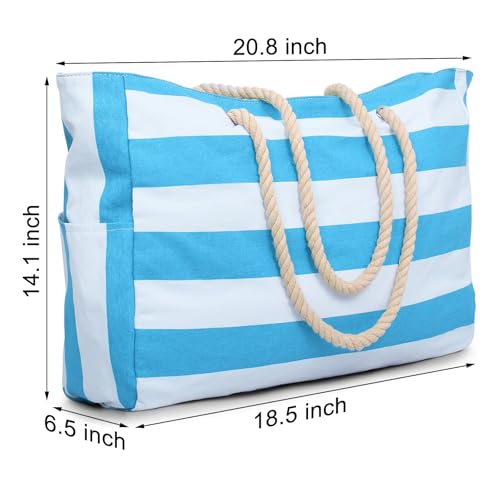 Becokan Beach Bags for Women Large Waterproof Beach Tote Bag Zipper Beach Bags Waterproof Sandproof Swim Pool Bag Large Tote