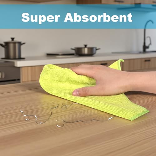 INFICRIME Microfiber Cleaning Cloths, 15 Pack Cleaning Rags, Wet and Dry Use Cleaning Towels, Highly Absorbent and Soft Fe...