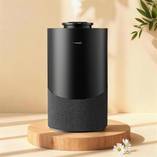Waterless Essential Oil Diffuser for Home (Aluminum Alloy & Fabric) - Cordless Car Scent Diffuser with 3 Timer & 3 Mist Le...