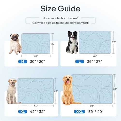 Vagascape Dog Cooling Mat New 5.0 Version Built-in Ice Pack, Long-Lasting Cool 6-8h, 30" x 20" Ultra Thick Soft Vine Patte...