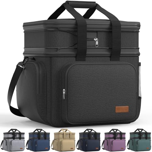 HOTOR Lunch Box for Men and Women - Leak-Proof Insulated Lunch Cooler Bag with Adjustable Strap, Multiple Pockets for Offi...