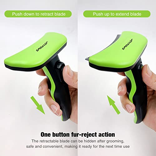 JOYPAWS Pet Grooming Brush for Dogs and Cats, Green, Effectively Reduces Shedding by Up to 95%, Self-Cleaning, Long or Sho...