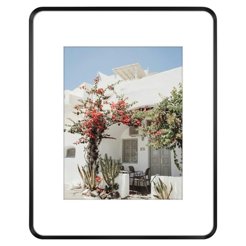Golden State Art 16x20 Aluminum Picture Frame Black - With Mat for 11x14 Photo or Without Mat for Round Edges 16 x 20 Phot...