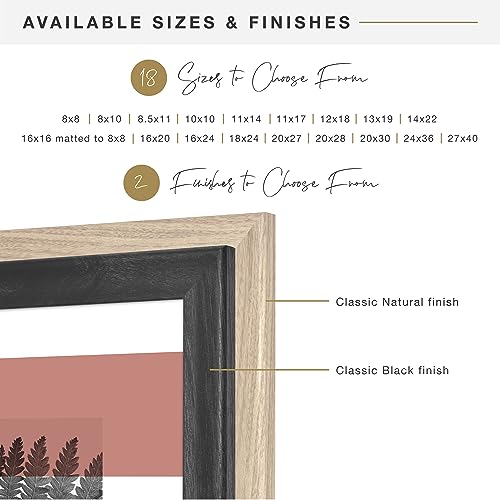 MCS Studio Gallery Classic 8.5x11 Picture Frame Black Woodgrain, Vertical & Horizontal Wall Hanging Large Picture Frame fo...