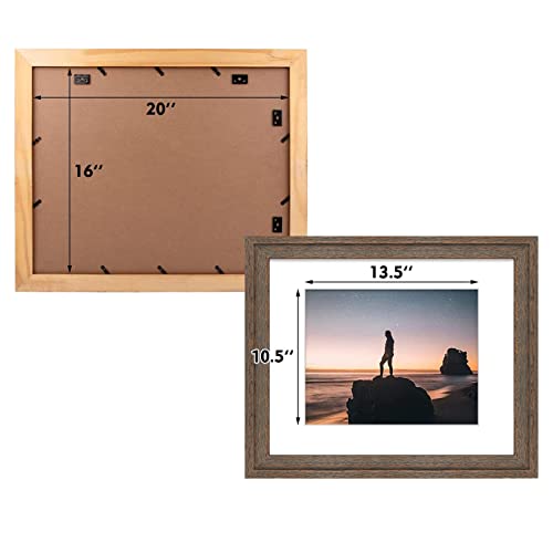 Golden State Art, 16x20 Picture Frame - Displays 11x14 Photo with Mat or 16x20 Without Mat, Wide Moulding Solid Wood Frame...