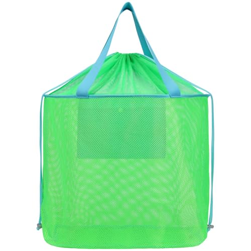 BrainyBees Extra Large Beach Toy Bag with Drawstring - Mesh Beach Tote Bag for Sand Toys, Lightweight Beach Pool Essential...