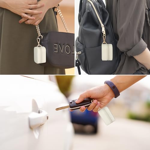 KUKUVR Small Travel Ring Stud Earring Box with Keychain, Mini Wedding Ring Holder Boxes for Multiple Rings, Portable Jewel...