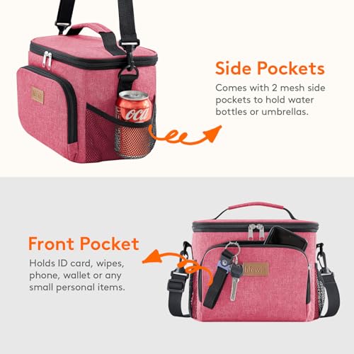 Lifewit Reusable Insulated Lunch Bag, Portable Cooler Freezable Soft Lunchbox Leakproof with Adjustable Shoulder Strap for...
