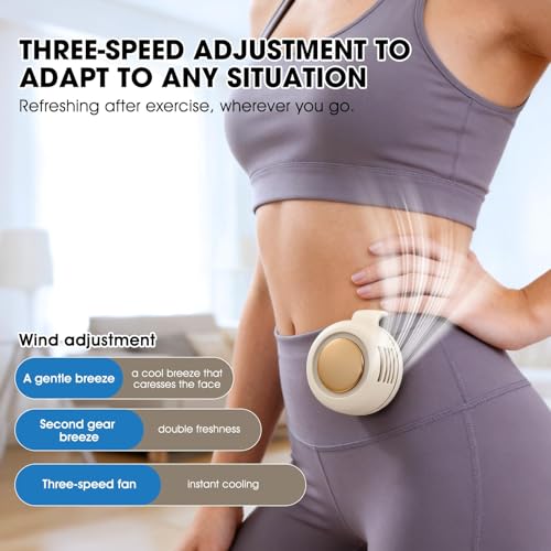 Small Clip Fan, Personal Waist Fans,Portable Silent Mini Bladeless Fan Clip On for Shirt ,Hands-Free Personal Clip Fans 3 ...