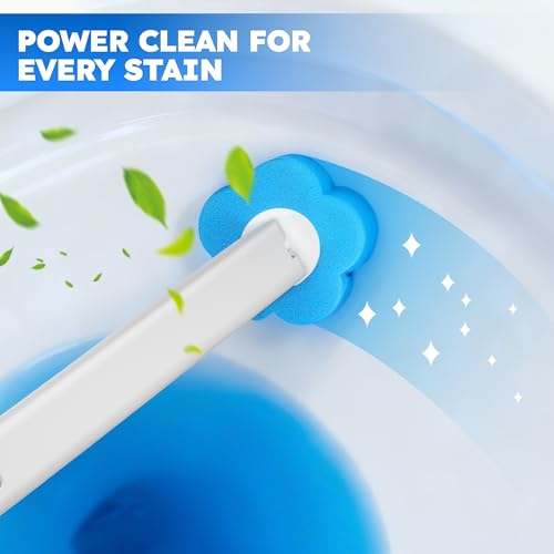 Disposable Toilet Brush 2 Pack- Toilet Bowl Cleaner, Toilet Bowl Brush, Each Toilet Wand with 10PCS Brush Refills for Bath...