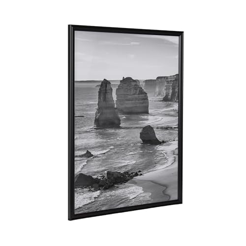 Kate and Laurel Adlynn Modern Rectangle Poster Frame, 20 x 26, Black, Minimal Large Photo Frame for Use as Movie Poster Di...