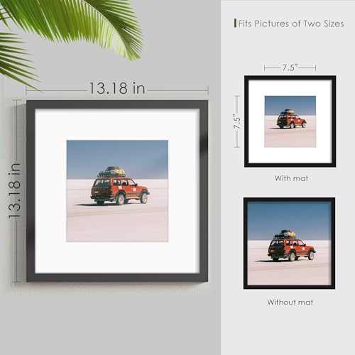 Fisnish 12x12 Picture Frame Sef of 10, Display Pictures 8x8 with Mat or 12 x 12 Without Mat, Photo Frame Collage for Wall ...