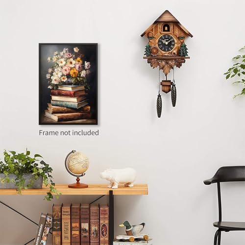 Floral Book Canvas Wall Art Botanical Flower Oil Painting Poster Vintage Antique Aesthetic Prints for Gallery Living Room ...