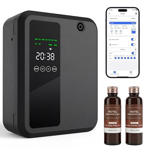Waterless Essential Oil Diffuser for Large Room, 500ml Hotel Scent Diffuser, Cold Air Scent Machine, Covers Up to 3500 Sq ...