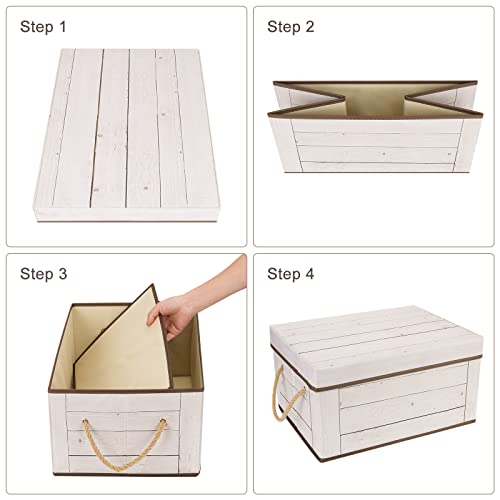 Livememory Memory Box for Keepsake, Decorative Storage Box with Lids and Handles - L15.7 x W11.8 x H7.9 In (Not Made of Wood)