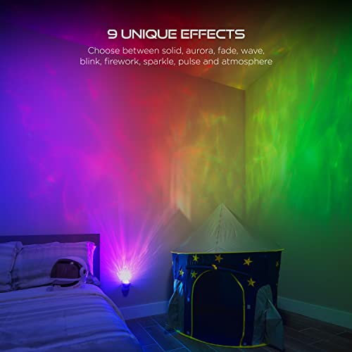 Enbrighten Galaxy Projector Plug in Night Light for Kids LED Lights for Bedroom Space Nightlight Aurora Playroom Game Room...
