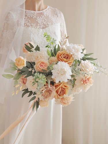 MISSPIN Artificial Flowers DIY Box Set Fake Roses Bouquet Bridal Wedding Flowers Colorful Centerpiece Table Decorations Bo...