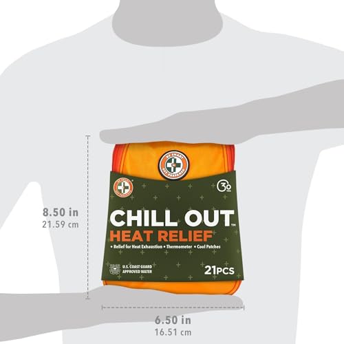 Be Smart Get Prepared Chill Out Heat Relief Kit - 21 Pieces - Designed for Camping, Hiking, Sports, Outdoor & Physical Act...