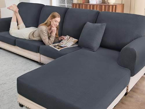 BT.WA Sectional Couch Covers for Sofa Cushion L Shaped Couch Cover Washable Soft Couch Cushion Covers Stretch Sofa Slipcov...