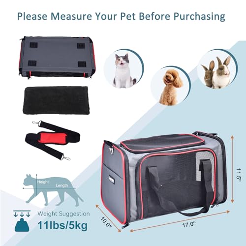 GOOPAWS Soft-Sided Kennel Pet Carrier for Small Dogs, Cats, Puppy, Airline Approved Cat Carriers Dog Carrier Collapsible, ...